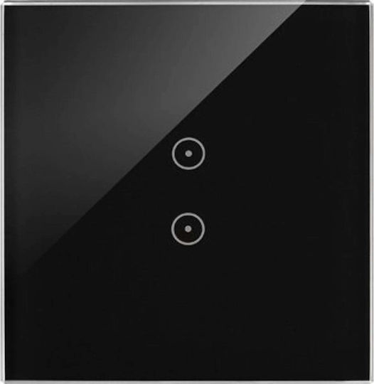 Kontakt-Simon Recessed Touch Wall Switch One-Way with Frame Black