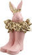 Polyester White Pink Rabbit Boot 10.5x10.5x19cm