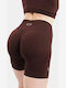 Tägliches Damen Kurzes Leggings Braun