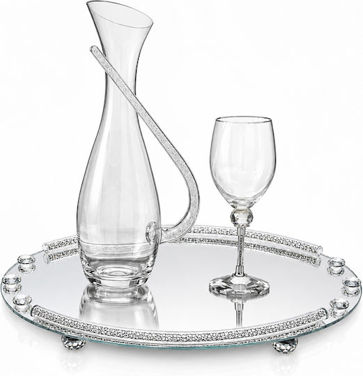 Hochzeitsgläser Glas / Kristall mit Spiegel Set-0780