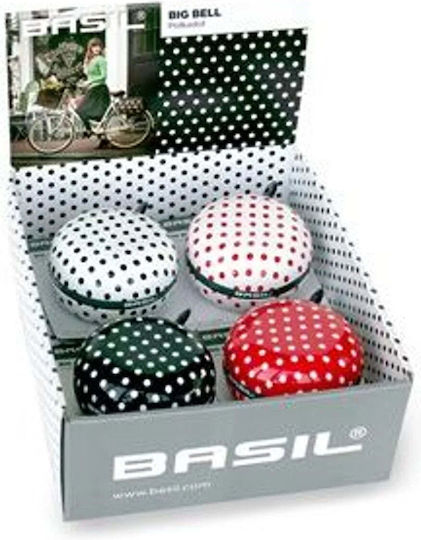 Basil Big Bell Polkadot Κουδούνι Ποδηλάτου 80mm Mix Χρωμάτων Κουτί 4 Τεμ Bas-50403