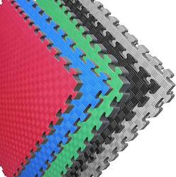Olympus Sport Δάπεδο Παζλ Γυμναστηρίου 100x100x2.5cm 1τμχ Διπλής Όψης Πράσινο/Μπλε