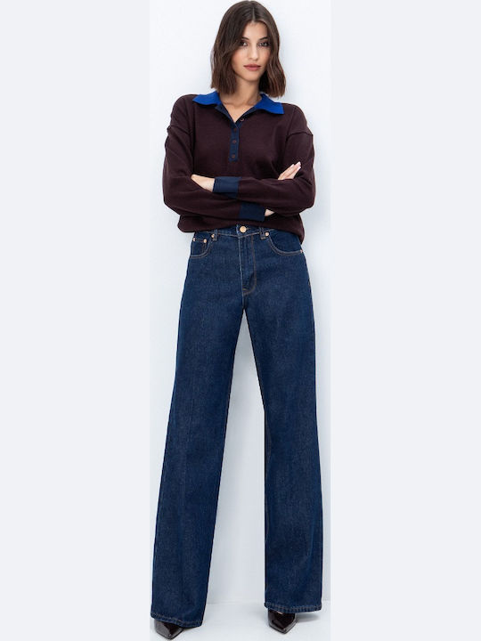 High Rise Women's Jean Pants in Wide Leg Style