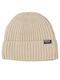 Men's Beanie Hat with Rib Knitting in Ecru Colour