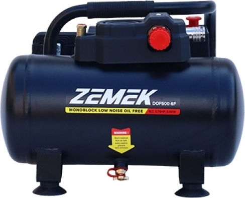Zemek Еднофазен Въздушен Компресор 82dB с Резервоар за Въздух 6lt