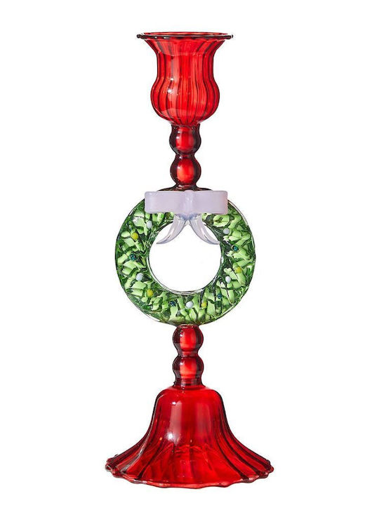 Butlers Glas-Kerzenhalter in Rot 9 x 2 cm