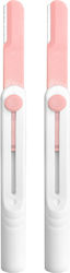 Retractable Eyebrow Razors Peach Pink 2 Pieces