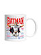 Cana Bengal Cu Costum Batman și Pelerină, Erou Nocturn, Desen Animat, Copii, Iubitori de Animale, Ceramică Albă 330 ml (Personalizată)