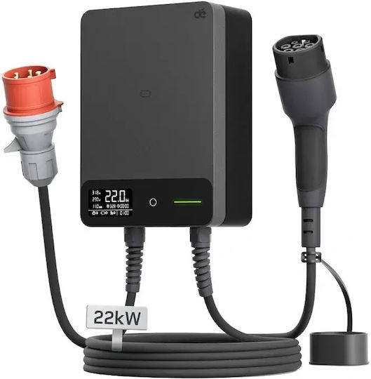 Depow Încărcător Monofazat Montat Pe Perete 22kW Cu Cablu Încorporat de 15m Tip 2 (094058)