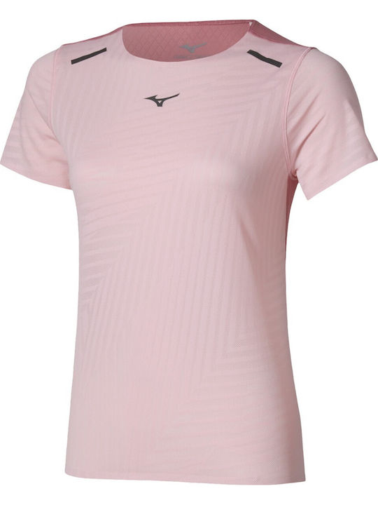 Tricou Sport Damă cu Uscare Rapidă și Inserții Transparente Roz