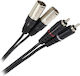 Cablu 2x RCA Tată 2x XLR Tată Plugger Lungime 0,6 m