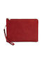 Red Leather Men's Handbag