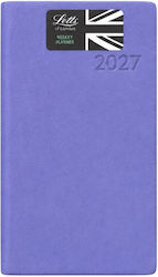 Letts 2027 Weekly Agenda Lilac Leather 8.8x17.1cm