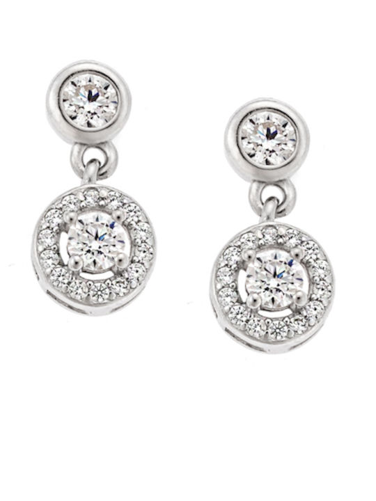 Miro Designers Women's Silver Earrings with White Zircons Mrw10168s