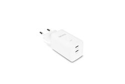 Dicota Зарядно устройство без кабел GaN с 2 USB-C порта 65 W Power Delivery бяло (D32184) Dicota Зарядно устройство без кабел GaN с 2 USB-C порта 65 W Power Delivery бяло (D32184)