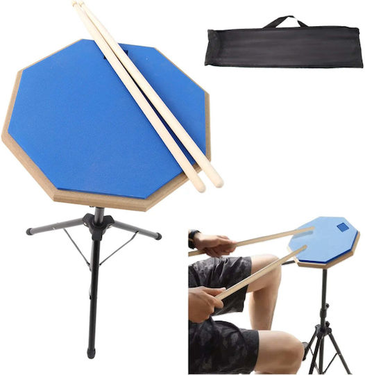 V-tone V-tone Pds1 Bl Blue Drum Practice Pad 12'' with Stand, Drumsticks and Case