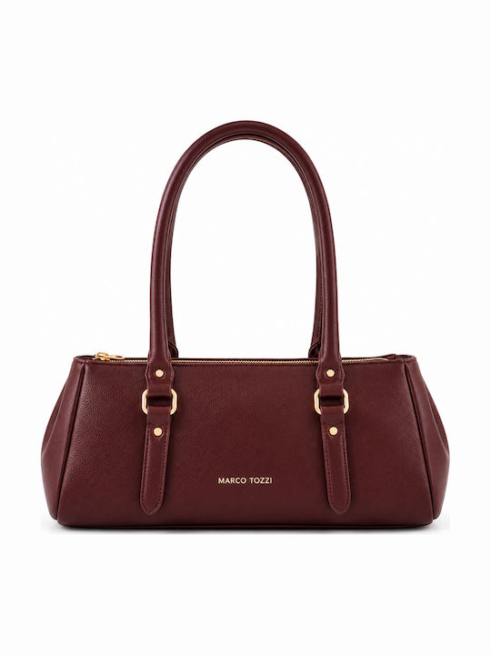 Bordeauxfarbene Damen-Schultertasche