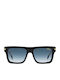 Unisex Sunglasses with Horn-Rimmed Frame Dk Blue Shaded Gradient