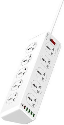 Ldnio Steckdosenleiste mit 10 Steckdosen, 6 USB-A-Anschlüssen, Schalter und 2-m-Kabel
