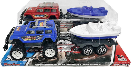ToyMarkt Τζιπ με Βάρκα Friction & Free Wheel Καραβάκι για 3+ Ετών