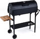 Holzkohlegrill mit Deckel und Thermometer 73 x 73 cm