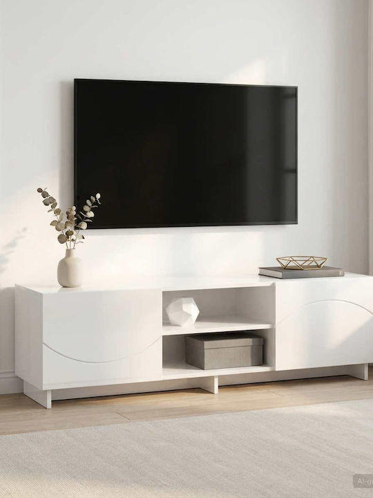 TV Stand Glossy White L140xD34.5xH40cm