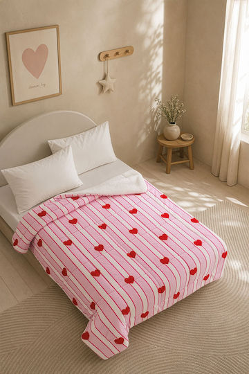Rythmos Kinder-Wendebettdecke Pink 160x220 cm