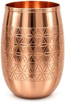 Медна чаша за вода Handmade Pure Copper Mug Flower Life 350 ml