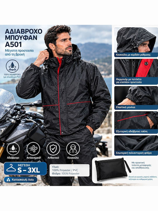 Costum Impermeabil Jachetă și Pantaloni PVC S–3xl