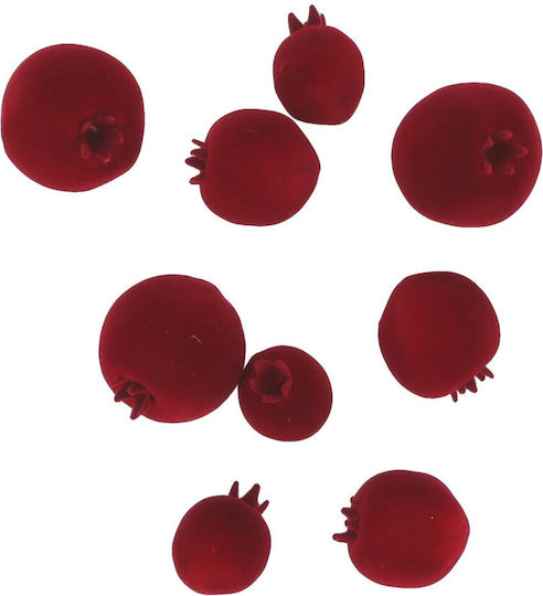 Beauty Home Burgundy Fabric Pomegranate Lucky Charm 9 Pieces