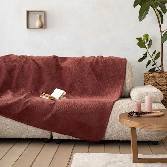 Nima Cuvertură Din Blană Pentru Canapea Cu 2 Locuri 180x250cm Burgundy