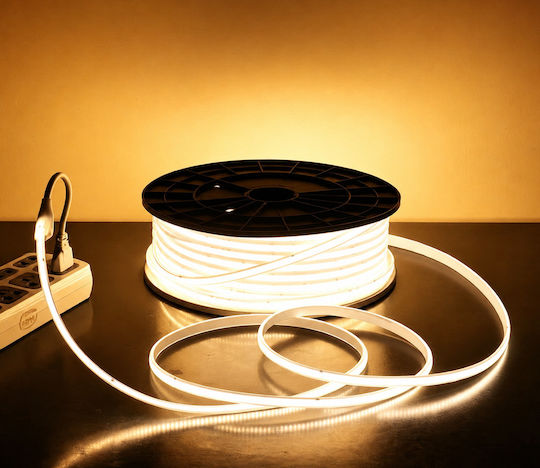 Evivak Waterproof LED Strip 220V Natural White Light 50m COB Type