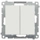 Kontakt-Simon Waterproof Recessed Double Wall Switch with Grey Frame