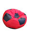 Wasserdichter Sitzsack-Sessel Ball Rot – Schwarz 75x75cm B75r/s