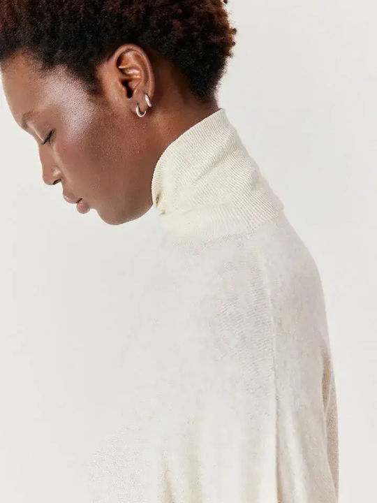 Women's Long Sleeve Cotton Sweater Ecru