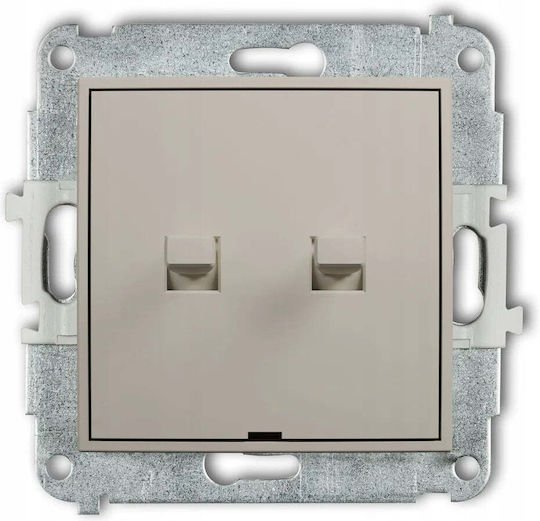 Karlik Mini 60mwpus-8 Rollladenschalter mit 2 Tasten und Hebel 10AX Taupe