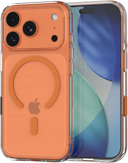 Husă iPhone 18 Pro 17 Pro Spacecase Clear Magsafe Rigidă Transparentă Magsafe Orange 5905719144166