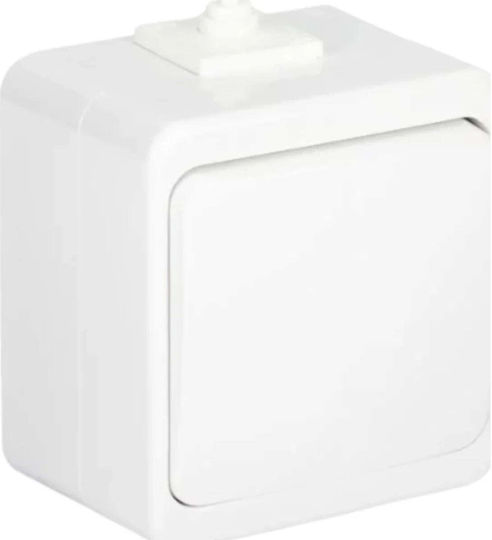 Montis Waterproof Recessed Wall Switch with Frame White