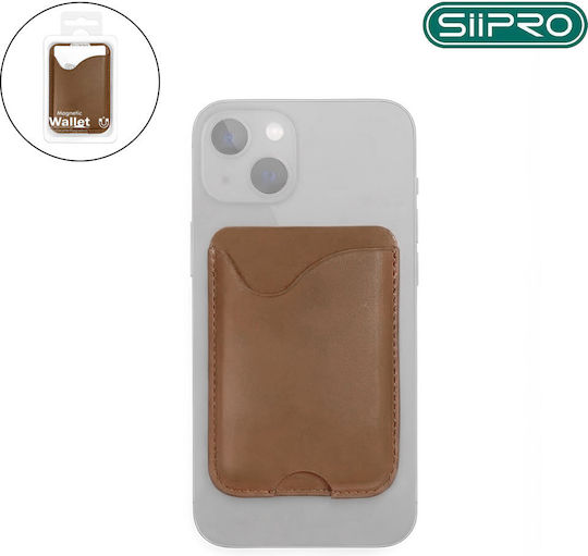 SiiPro MagSafe Card Case Art-5005 in Brown Colour