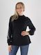 Triangle Women's Cotton Long Sleeve Blouse Black