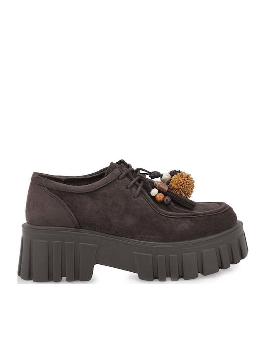 Mocasini de damă din Suede, de culoare maro