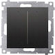 Kontakt-Simon Recessed Double Wall Switch Without Frame Black