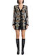 Mini Dress Black Beige Burgundy