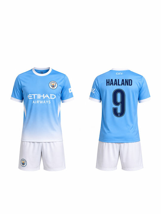 Kids' Manchester City Haaland Jersey and Shorts Set Mc55327-h9