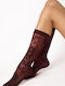 Fiore Damen Socken Burgunderrot