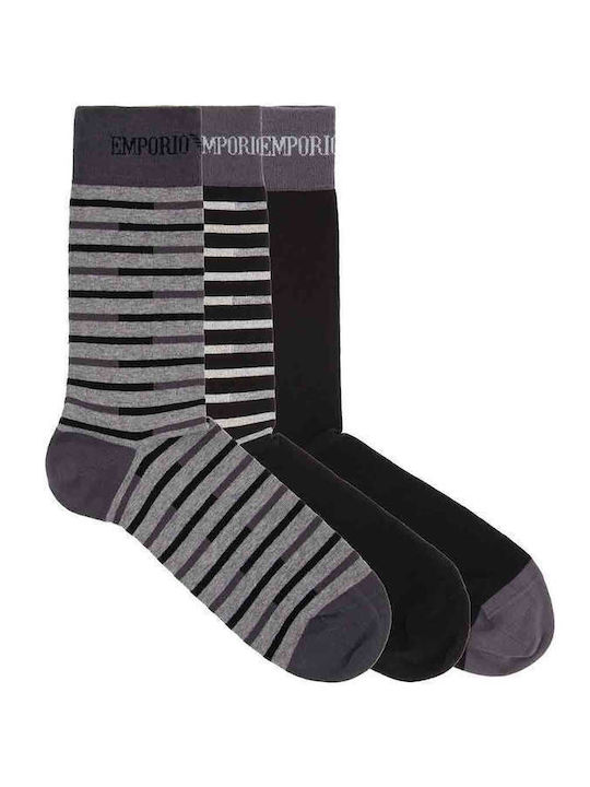 Emporio Armani Herren Socken Grigio Mel/Nero/Nero 3er-Pack