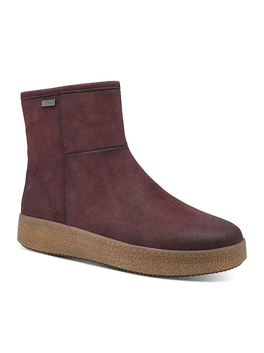Damen-Lederstiefeletten in Bordeaux
