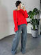 Women's Grey Fabric Trousers