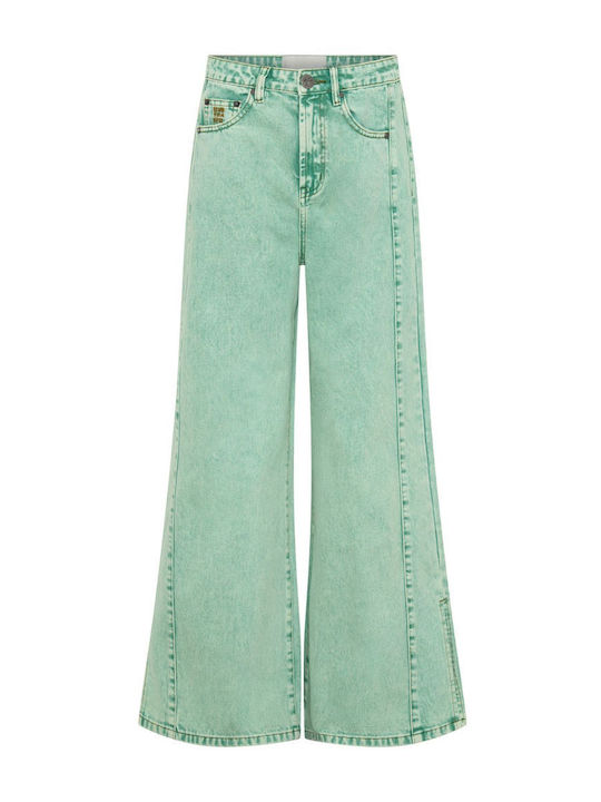 Women's Wide-Leg Green Jeans