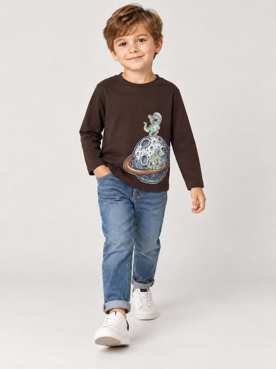 Name It Kids Long-Sleeved Top Chocolate Plum Space